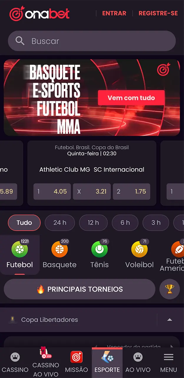 Comece a fazer apostas no aplicativo Onabet.