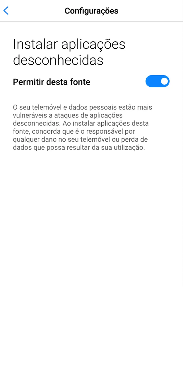 Ajuste as configurações de segurança do seu smartphone para habilitar o app da Onabet.