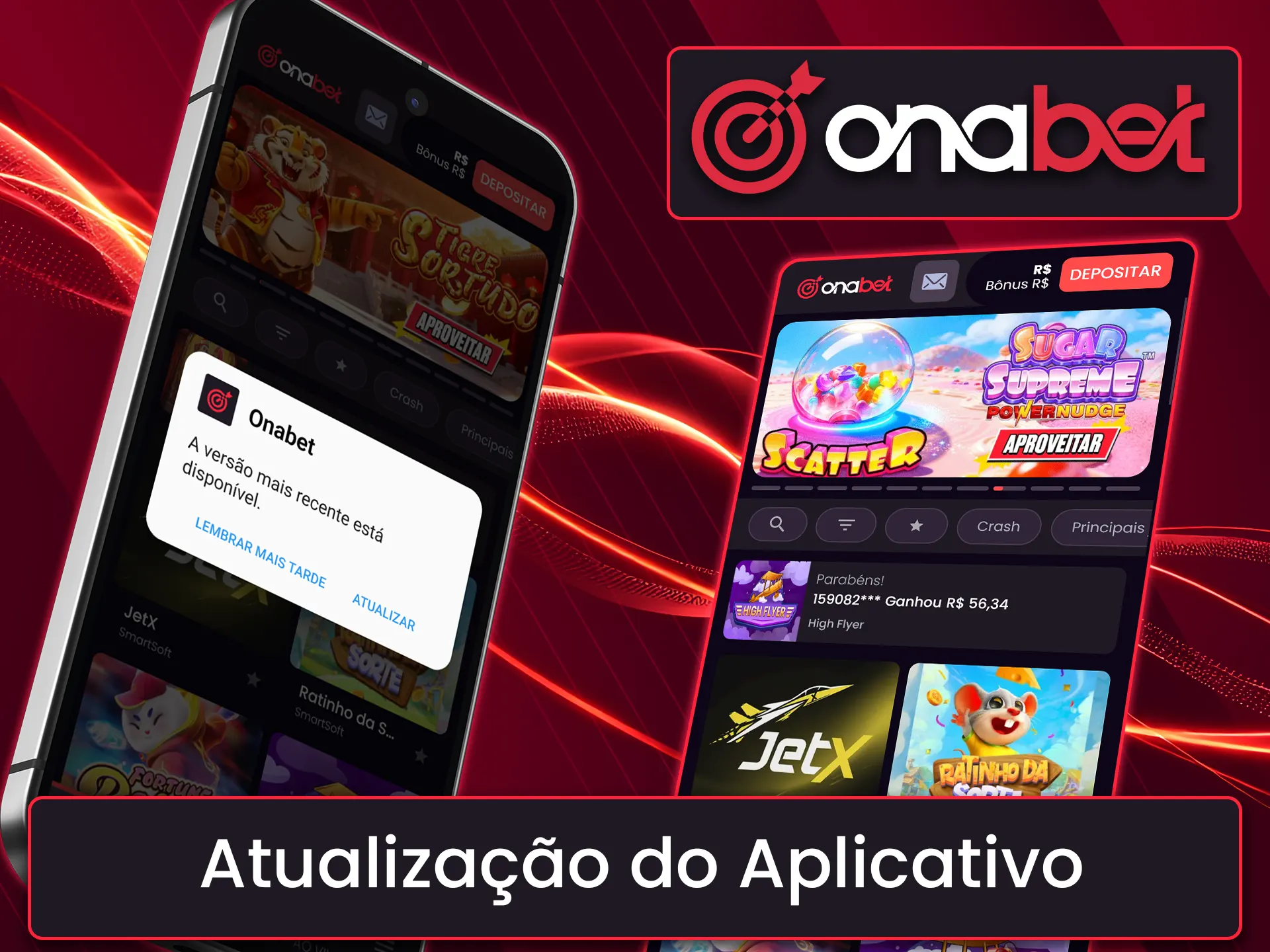 Atualize o aplicativo e acesse o Onabet.