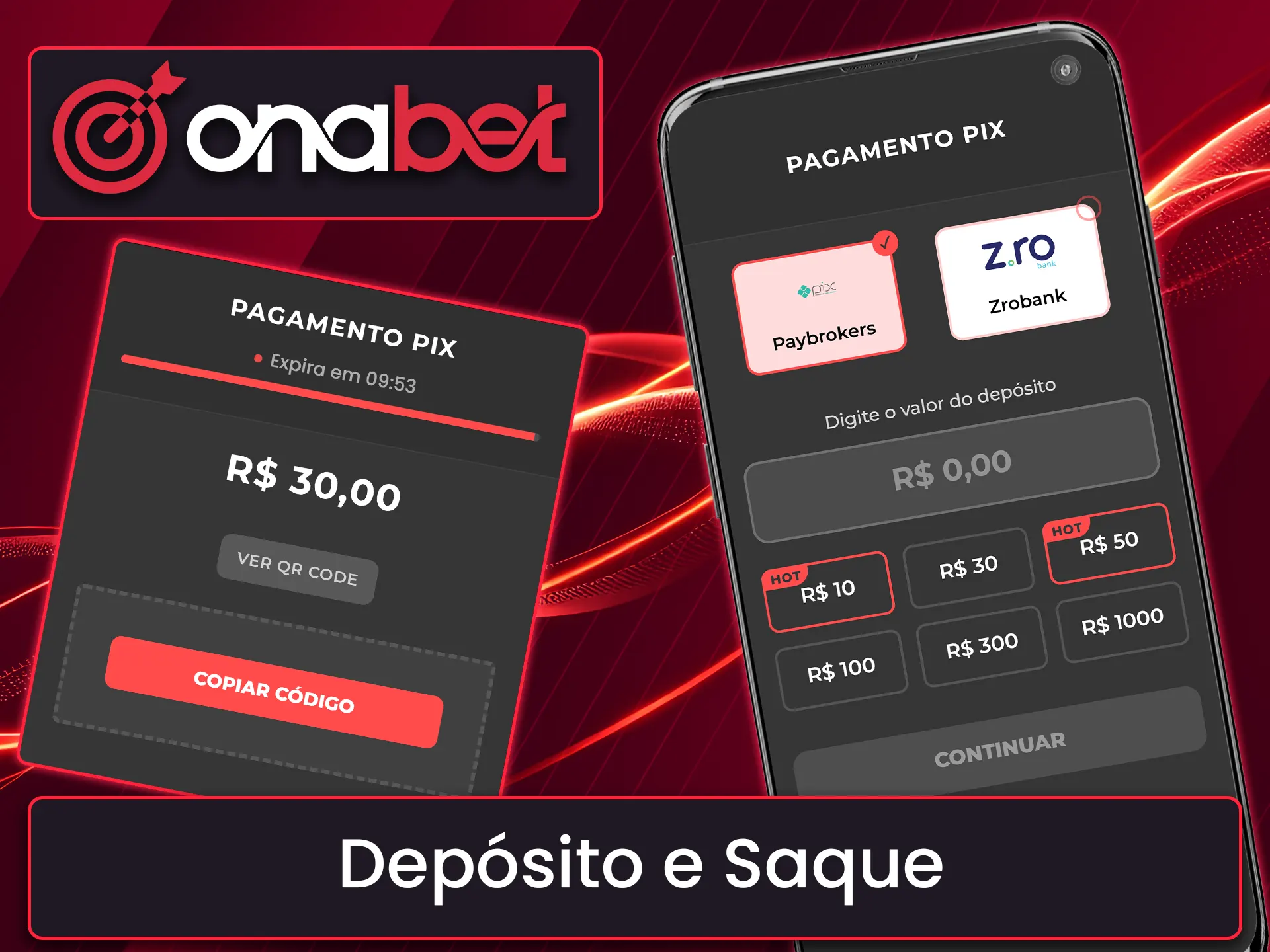 Gerencie seu dinheiro e faça transações via Pix com total praticidade na Onabet.