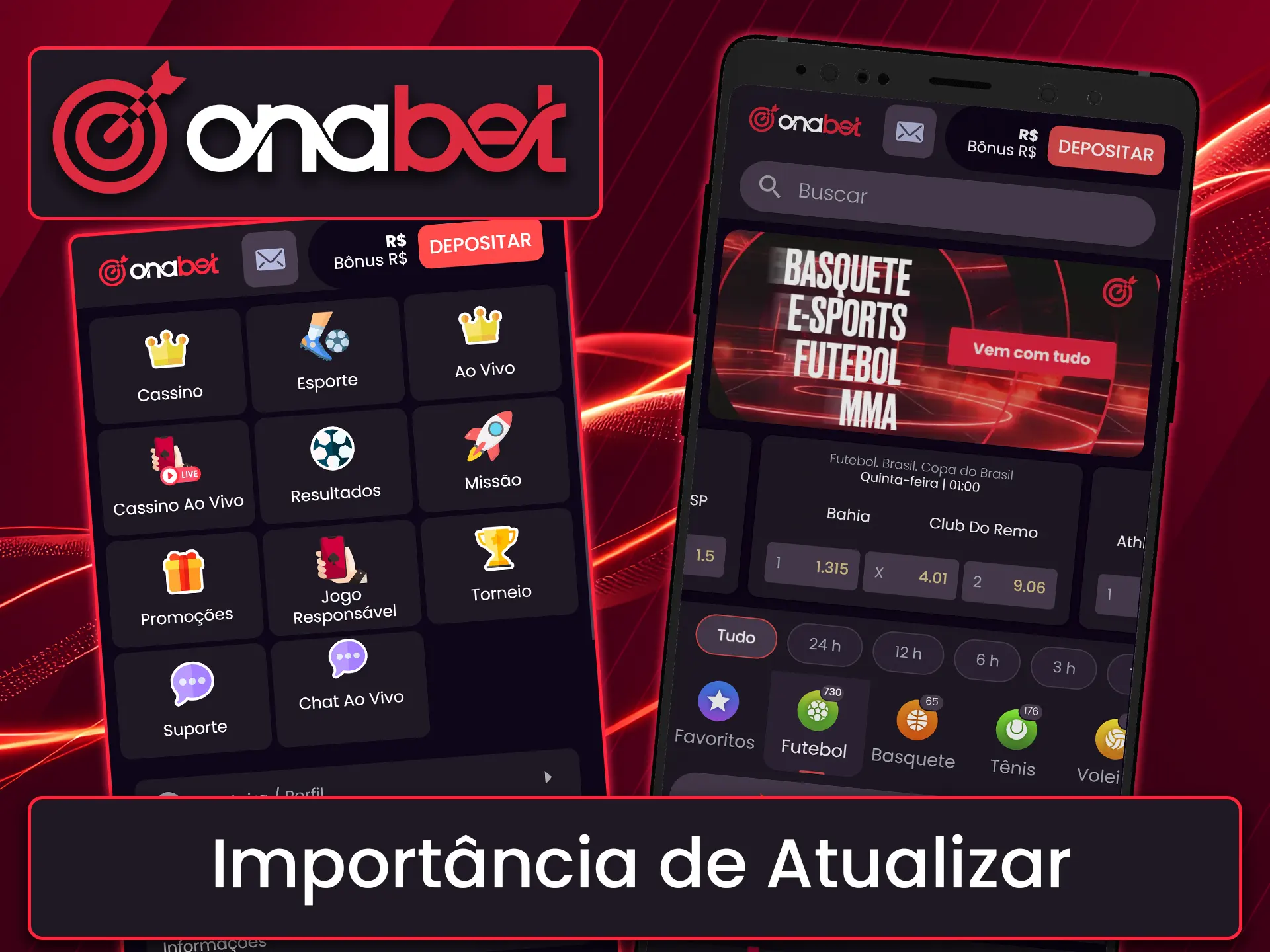 Atualize o aplicativo e aproveite os novos recursos do Onabet.