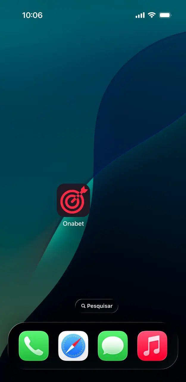 Toque no novo ícone instalado para começar suas apostas mobile na Onabet.