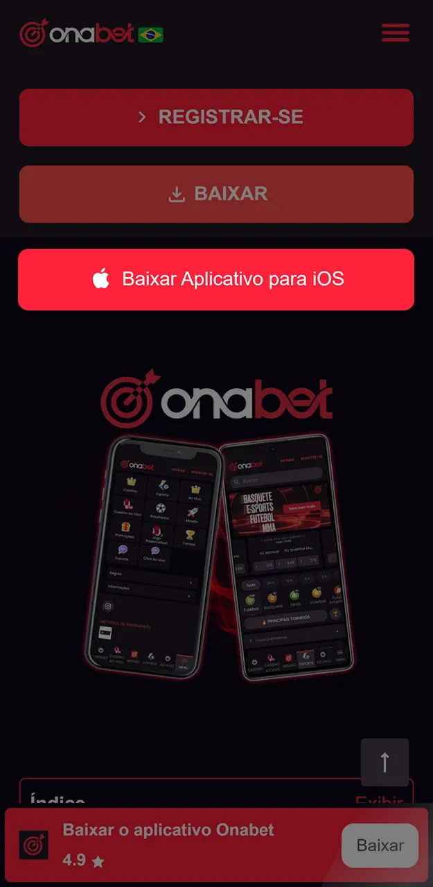 Baixe o aplicativo oficial da Onabet para iOS.