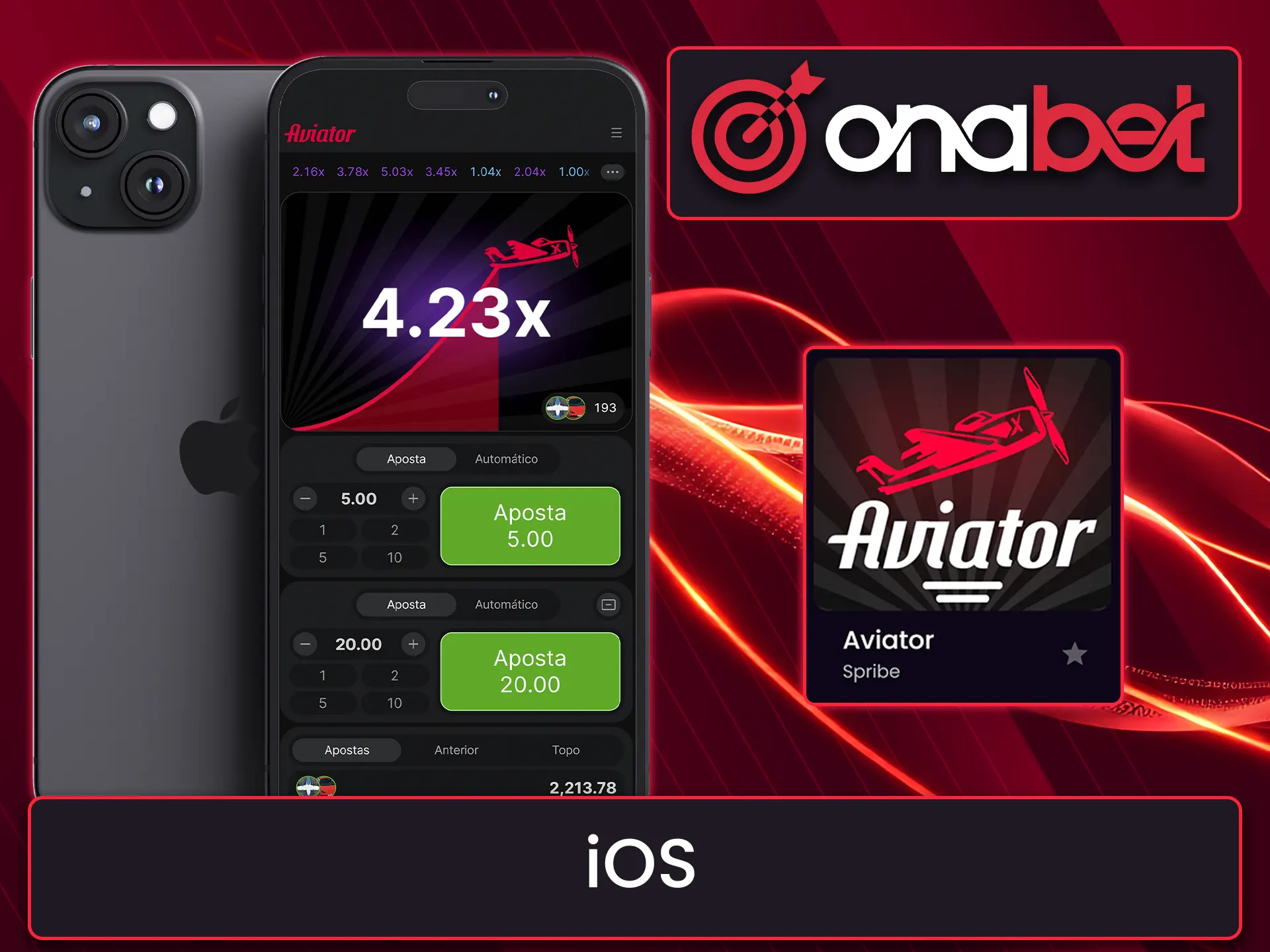 Crie um atalho no seu celular para abrir o Aviator no Onabet.