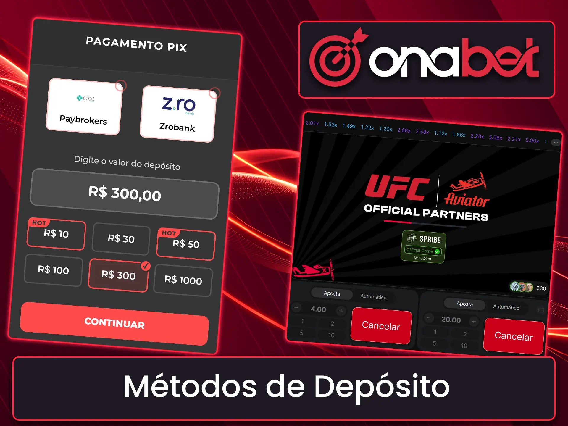 Confira as opções de pagamento instantâneo disponíveis para carregar sua conta na Onabet.