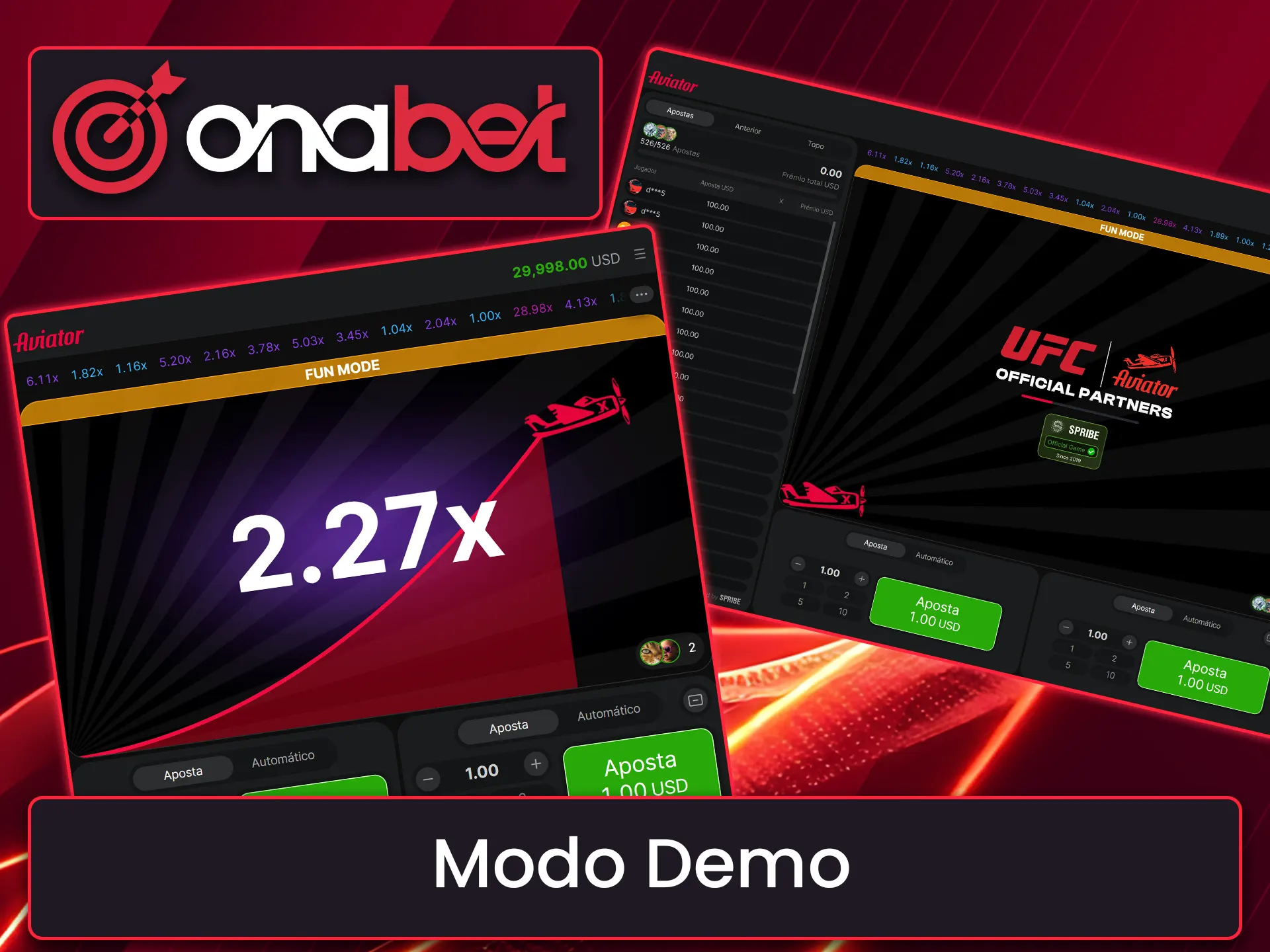 Experimente gratuitamente o modo demo do jogo Aviator na Onabet.
