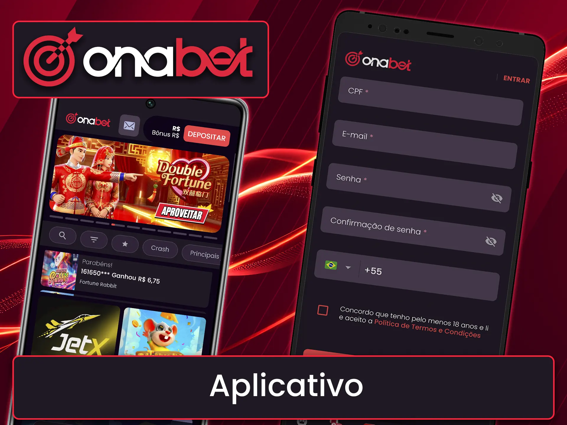 Realize seu registro diretamente pelo smartphone usando o app da Onabet.