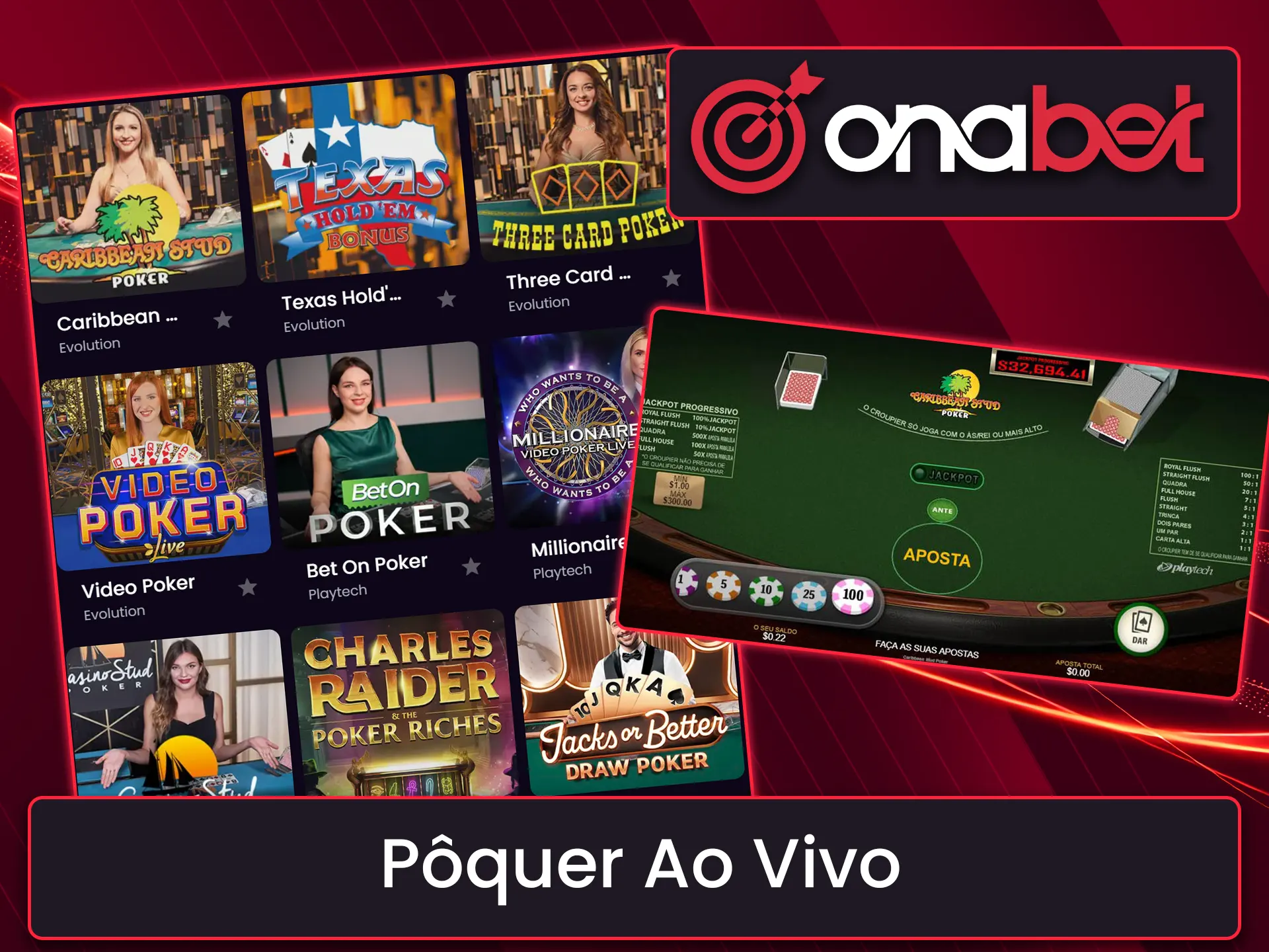 Recarregue sua conta para jogar pôquer na Onabet.
