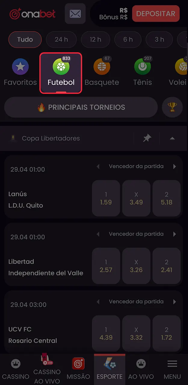 Explore o catálogo de ligas e campeonatos de futebol disponíveis na Onabet.