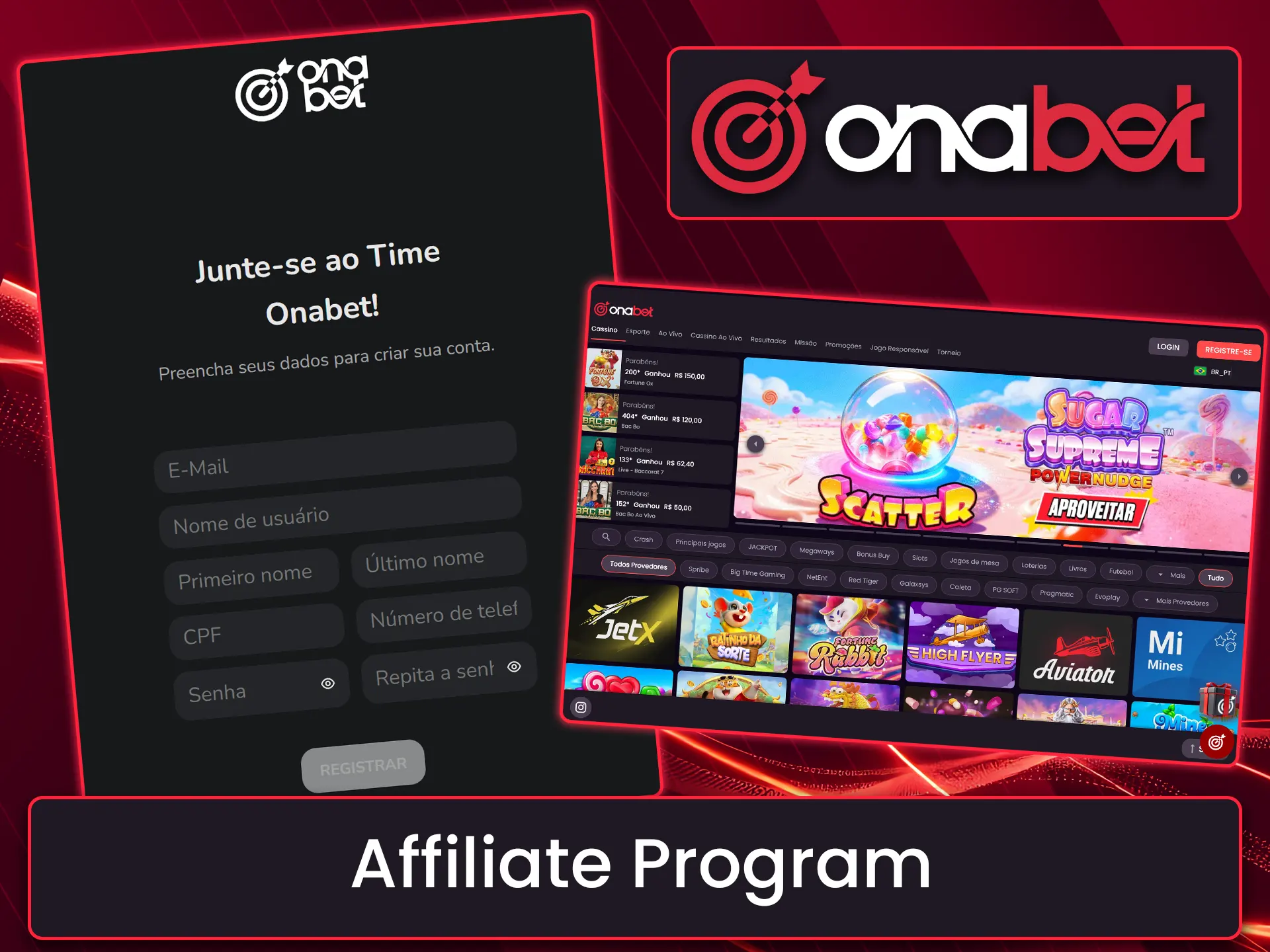 Faça parte do programa de afiliados da Onabet.