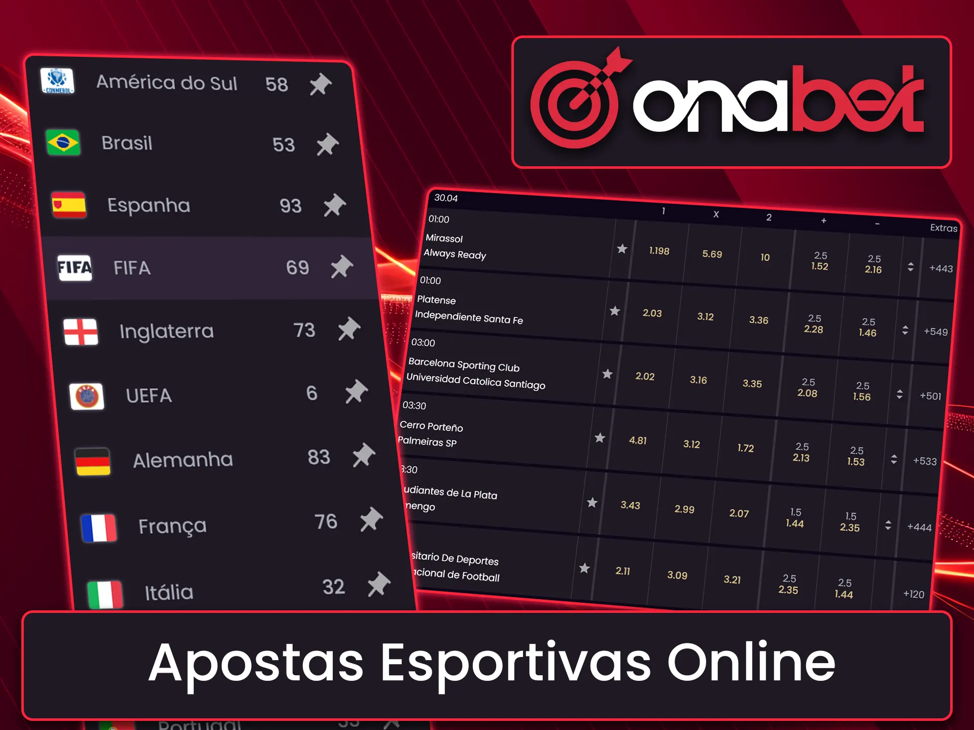 As ligas e torneios mais populares estão disponíveis na Onabet.