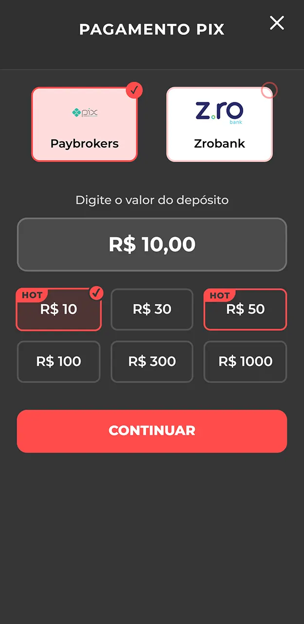 Recarregue sua conta para começar a jogar na Onabet.