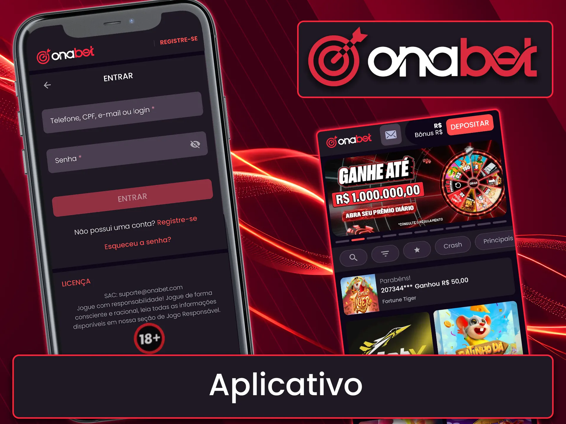 Realize o login através do dispositivo móvel para apostar de qualquer lugar na Onabet.