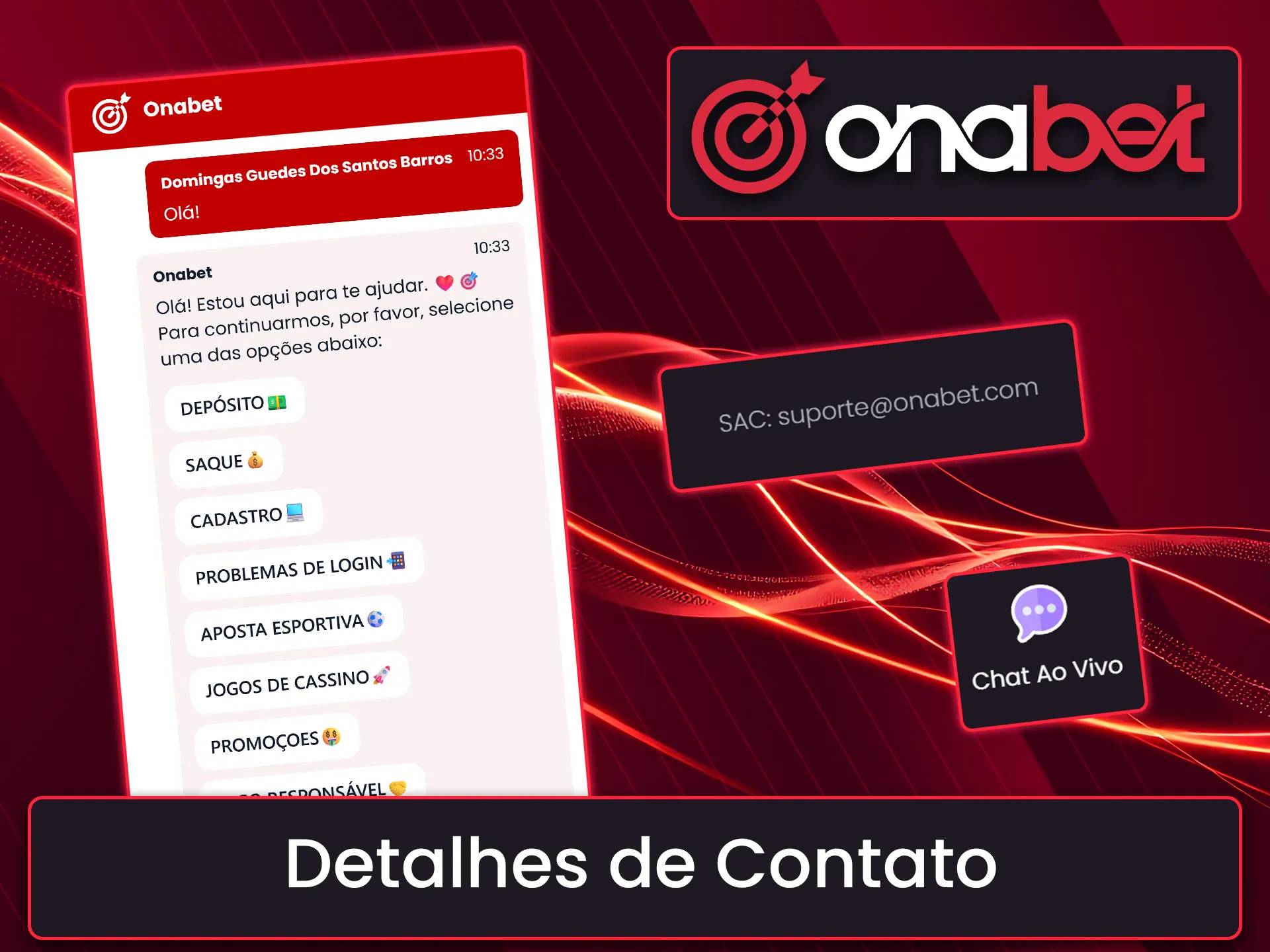 Descubra como entrar em contato com o suporte ao cliente da Onabet.