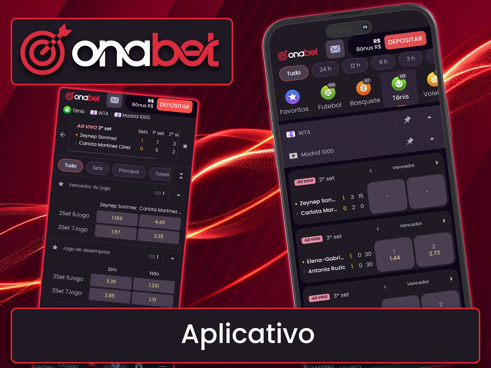Utilize a plataforma móvel para apostar em torneios de tênis pelo celular na Onabet.