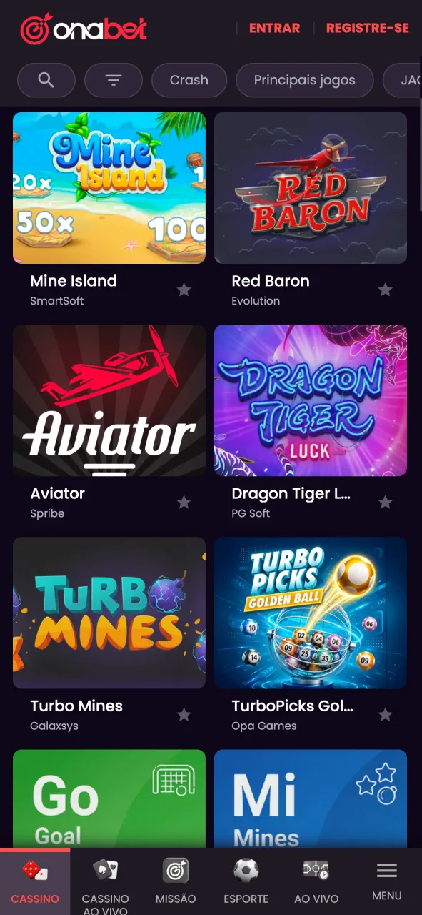 Baixe o aplicativo Onabet para iOS ou Android.