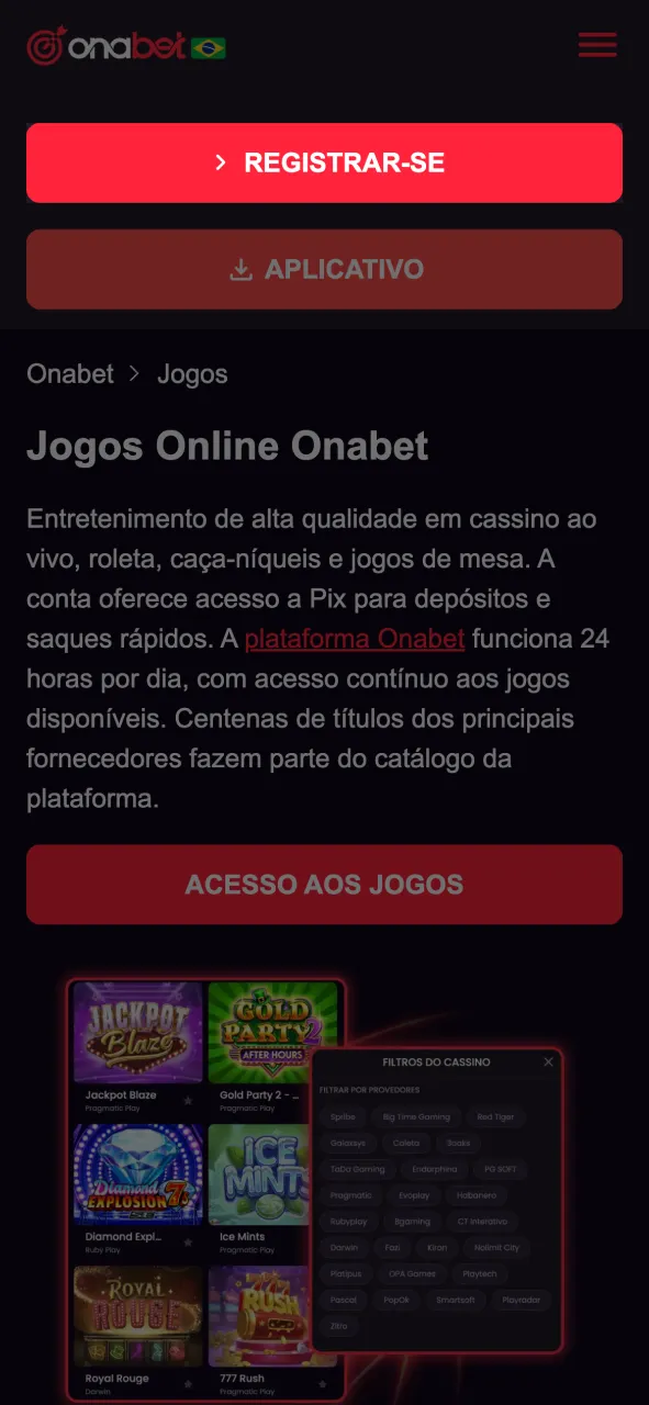 Siga as orientações básicas para iniciar sua experiência de jogo na Onabet.