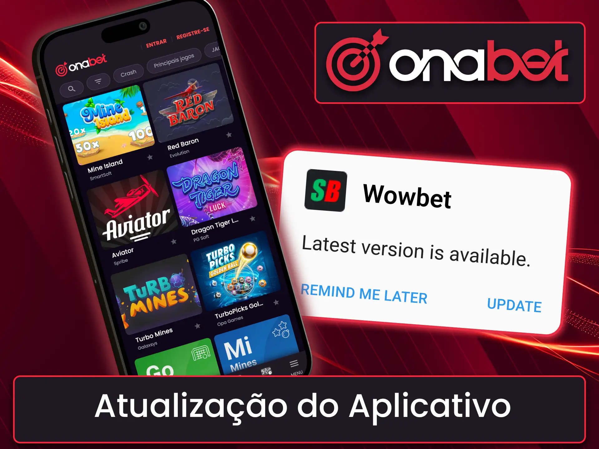 Passo a passo para atualizar a versão do aplicativo Onabet e aplicar as correções de sistema.