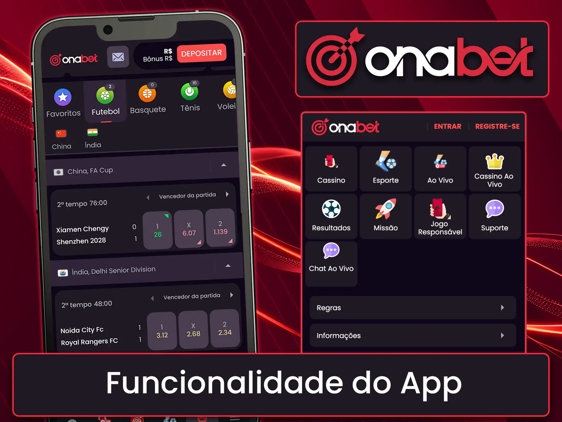 Conheça todas as funcionalidades do aplicativo Onabet.