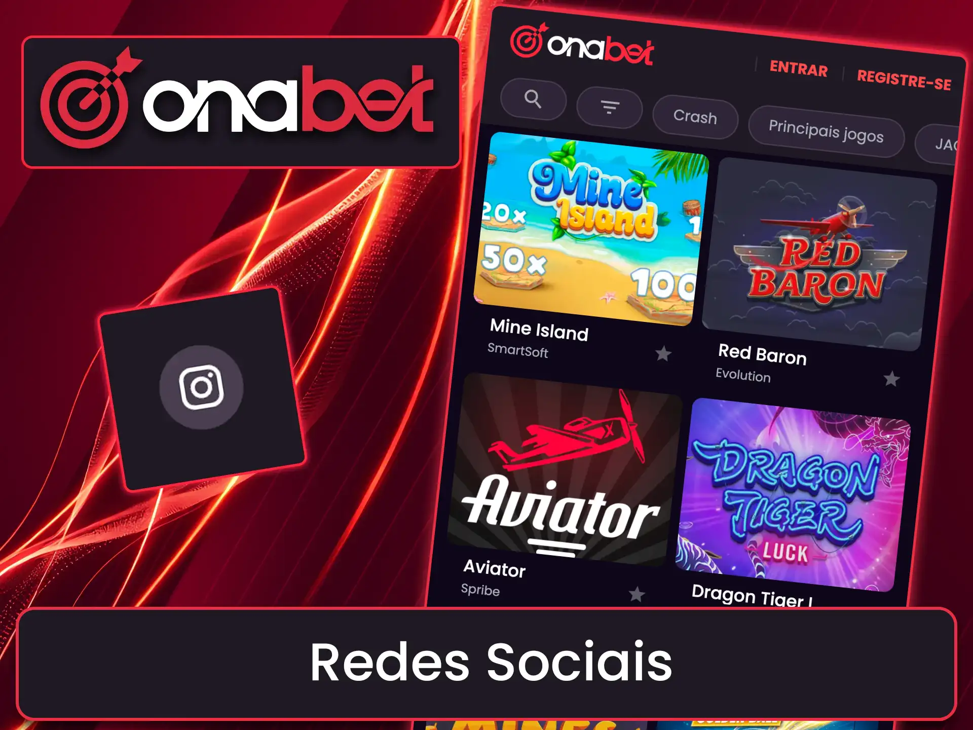 Use as redes sociais para se comunicar com a equipe da Onabet.